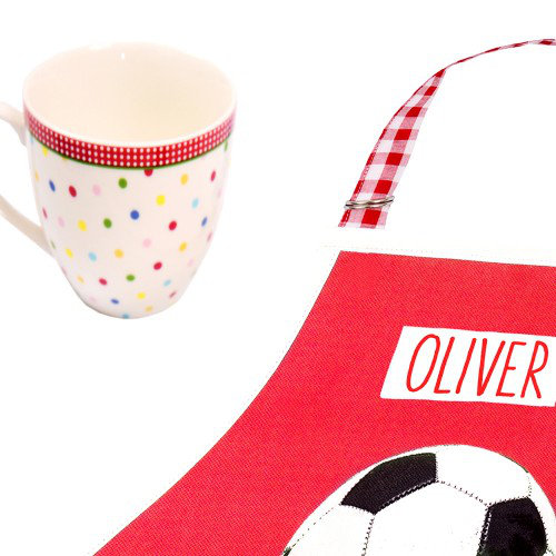 Football Childrens Apron, 2-5 Years, Red