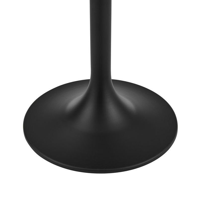 Flow Side Table With High Gloss White Ceramic Top And High Gloss Base, Black