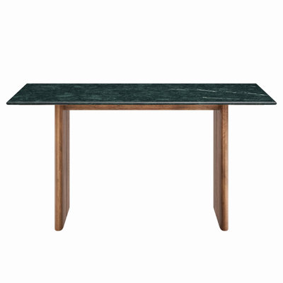 Amistad 60 Inch Marble Dining Table in Walnut Green Marble
