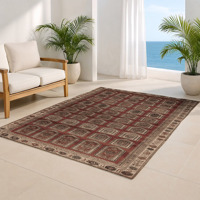 Tapis d'intérieur et d'extérieur noir Persian, Rectangulaire 2 pi x 3 pi