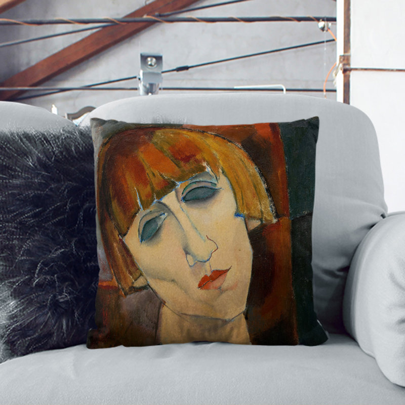 Madame Kisling Square Throw Cushion, 40cm H x 40cm W x 15cm D, Black