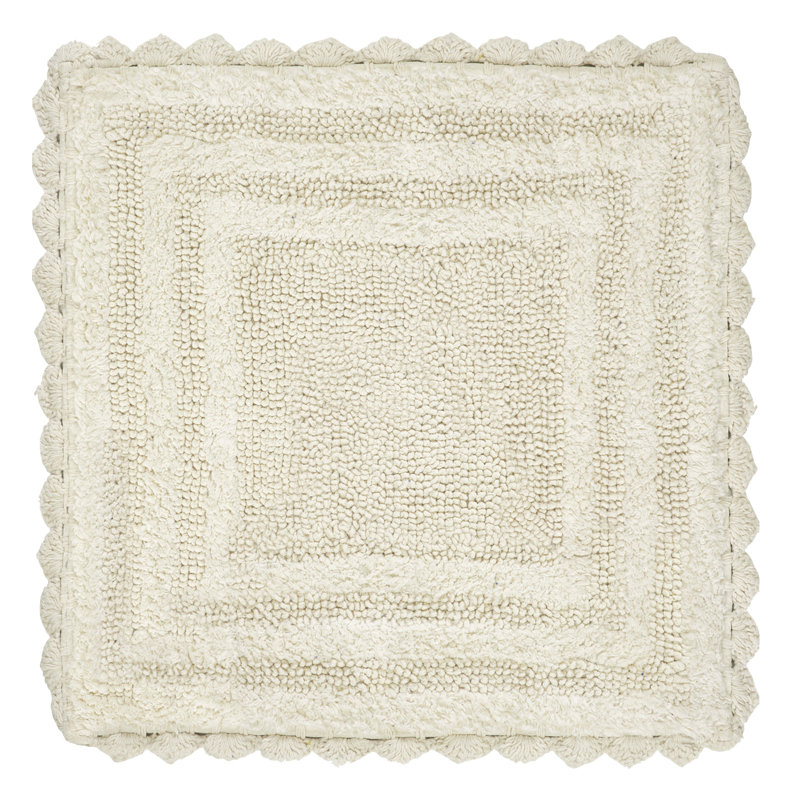 Janneli 100% Cotton Tufted 2 Piece Bathroom Rug Set, Reversible, Super Absorbent & Extra Soft Machine Washable Bath Rug
