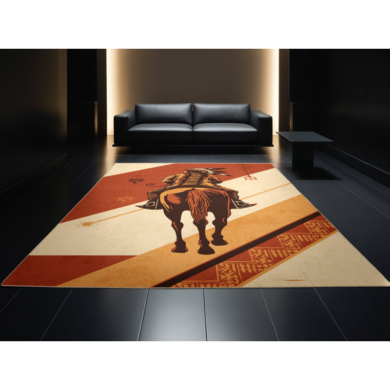 Tapis moelleux moelleux et moelleux Duran Apache Rider, 5 x 7