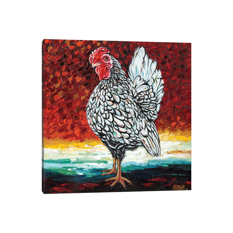Fancy Chicken II 1 Piece Wrapped Canvas Painting, 93.98 cm H x 93.98 cm W x 3.175 cm D