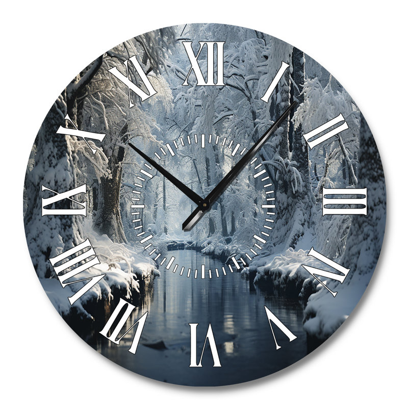Horloge murale Winter Silent Woods III - Paysages, Grand
