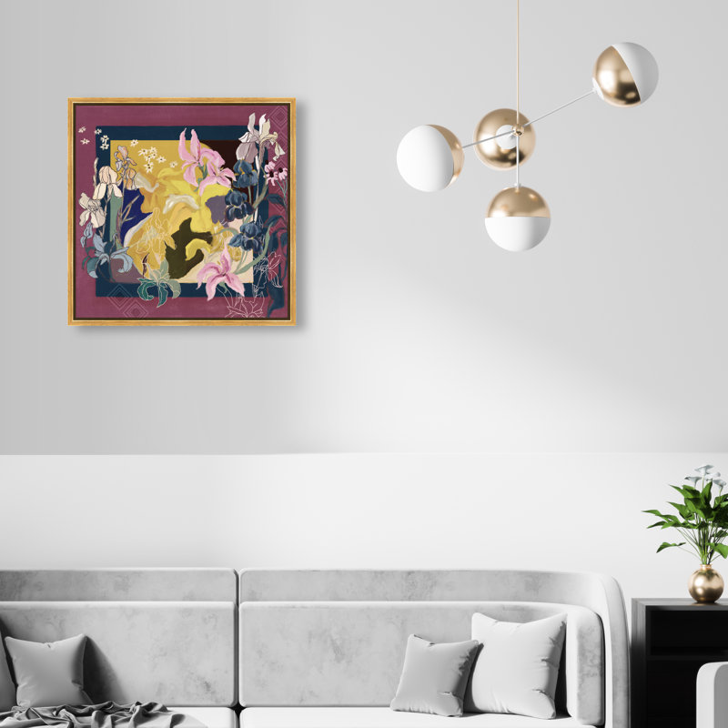 Layered Bloom Canvas Floral & Botanical Print by Oliver Gal, Black Frame, 12 x 12, 21"H x 21"W, Gold Floater Frame