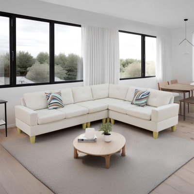 4-piece Flannel Sectional Sofa