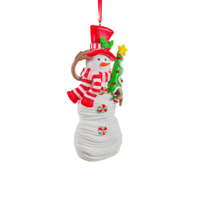 Bonhomme de neige blanc suspendu
