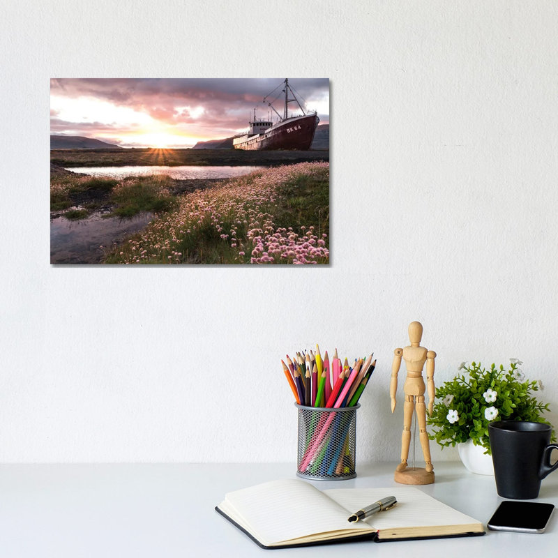 Flower Path by Fabian Fortmann - Wrapped Canvas Print, 20.32 cm H x 30.48 cm W