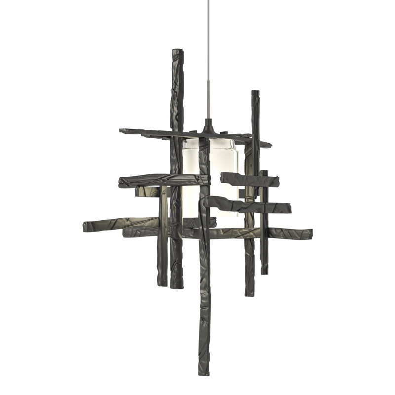 Tura 1 - Light Single Mini Pendant, Sterling, Seeded Clear
