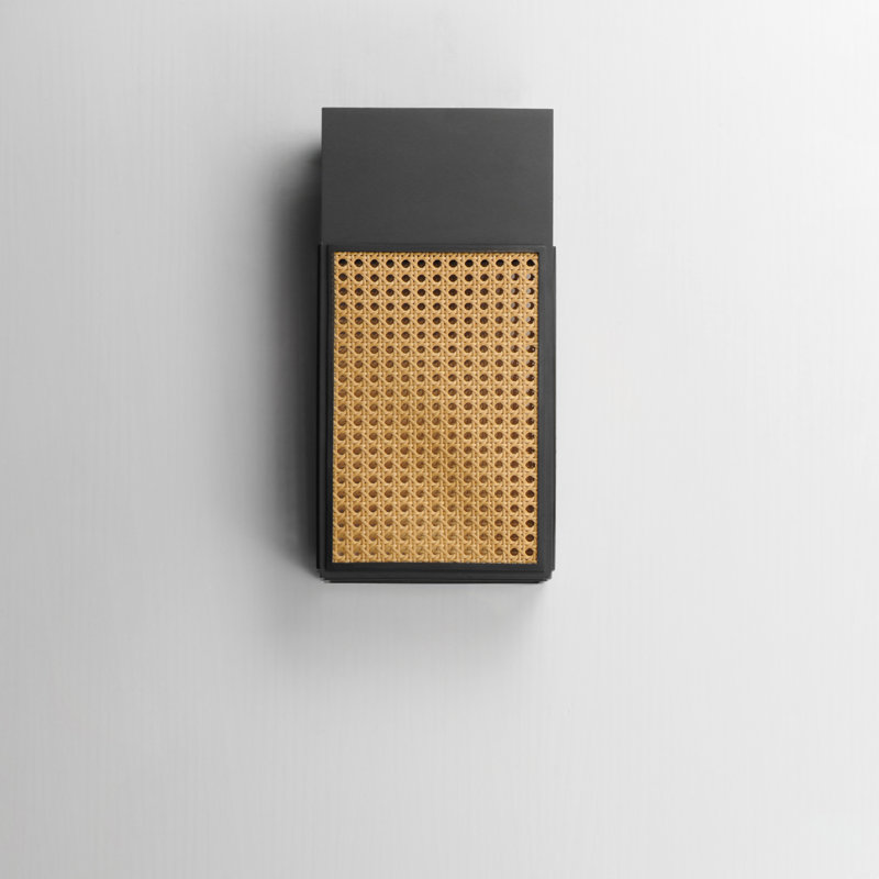 Achsa LED Wall Light, Black/Yellow, 16" H x 8' W x 4.75" D