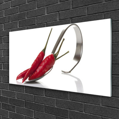 Kitchen Chili Spoon 1 Piece Wall Art on Glass