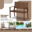  Patio Loveseat All Weather Bench With Solid Rubber Wood Frame&hand Woven Pu Leather