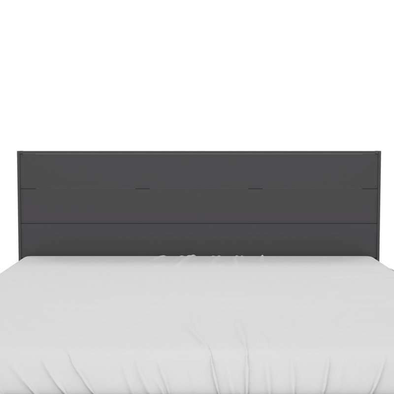 Allyannah Levison Platform Bed With Headboard, King, Graphite Gray