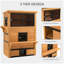 Abri pour chat 3 étages, maison pour chat, maisonnette d'extérieur avec plancher surélevé, toit en asphalte, portes de secours, plateformes de saut, jaune