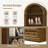 67.7" Tall Narrow Bookshelf with 2 Drawers, 5-Tier Farmhouse Arched Bookcase with Open Display Shelves-343883944