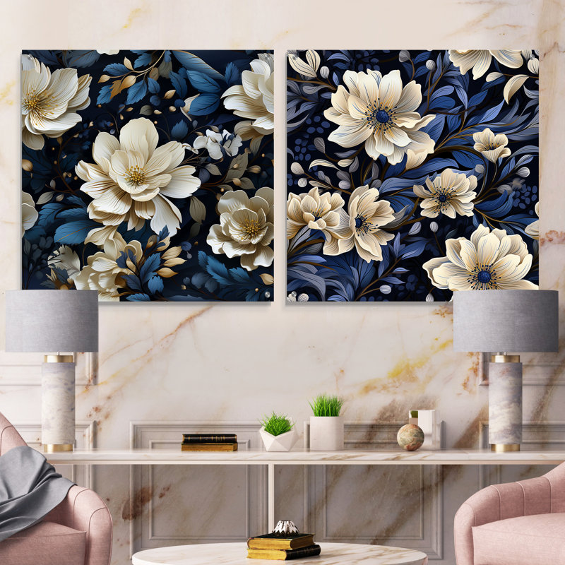 Cueva - Ensemble de 2 art mural en verre acrylique, H 16 po x l 33 po