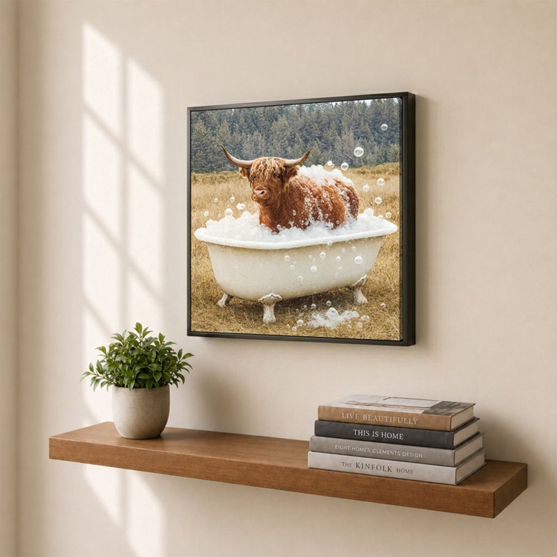 «Bathing Bull» par Gail Peck - impression sur toile