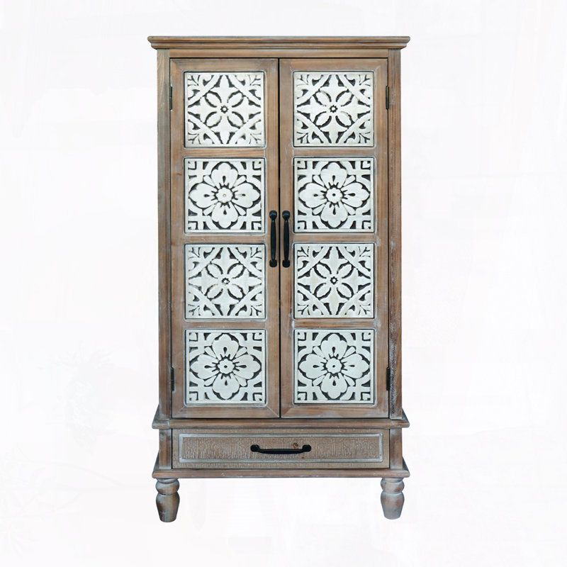 Grande armoire de rangement 55,25 po avec 3 compartiments et un tiroir