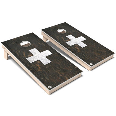 International Flag Rustic Switzerland All-Weather Composite Cornhole Board Set