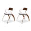 Chaise d'appoint à dossier bas en noyer noir (ensemble de 2)-129993753