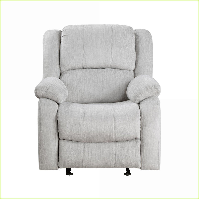 Fauteuils inclinables pour le salon, fauteuil inclinable coulissant en chenille gris anthracite moderne avec accoudoirs à plateau-coussin | Structure en bois massif | 1 pièce