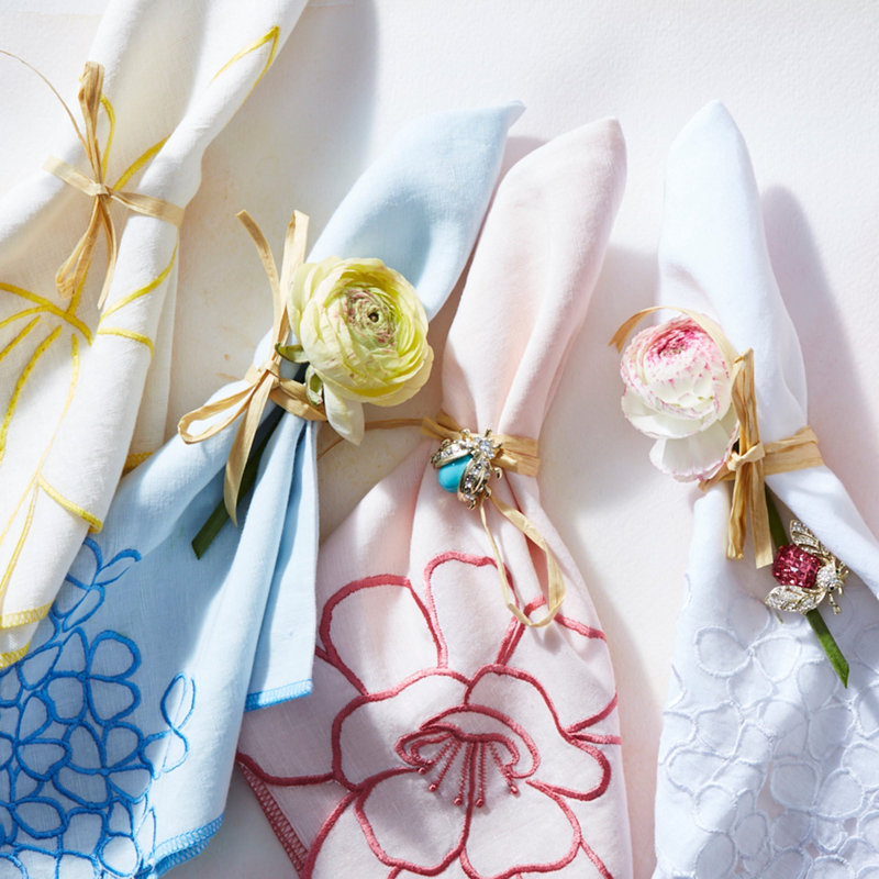 Linen Square Napkins, Blue