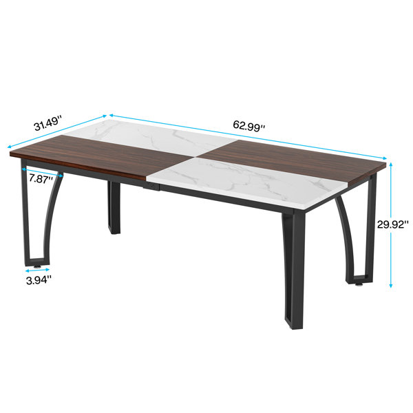 Fredna 63 inch Rectangular Multi-Purpose Dining Table for 4-6, Industrial Style Heavy-Duty Table Ebern Designs