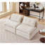 Canapé modulaire, sans accoudoirs, bricolage à souhait, tissu en chenille doux, méridienne à dossier nu, coin lecture ou appartement, coussin lombaire, 2 sièges, rembourré, beige-121060247