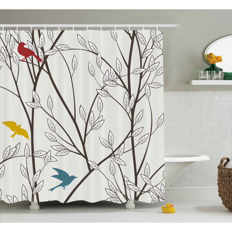 Mixed Shower Curtain with Hooks Included, 69" H x 105" W