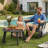 HDPE Round Coffee Table With Slatted Top-1941827053
