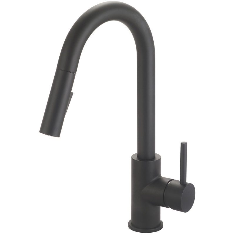 Olympia Faucets I2V Pull Down Kitchen Faucet, Matte Black