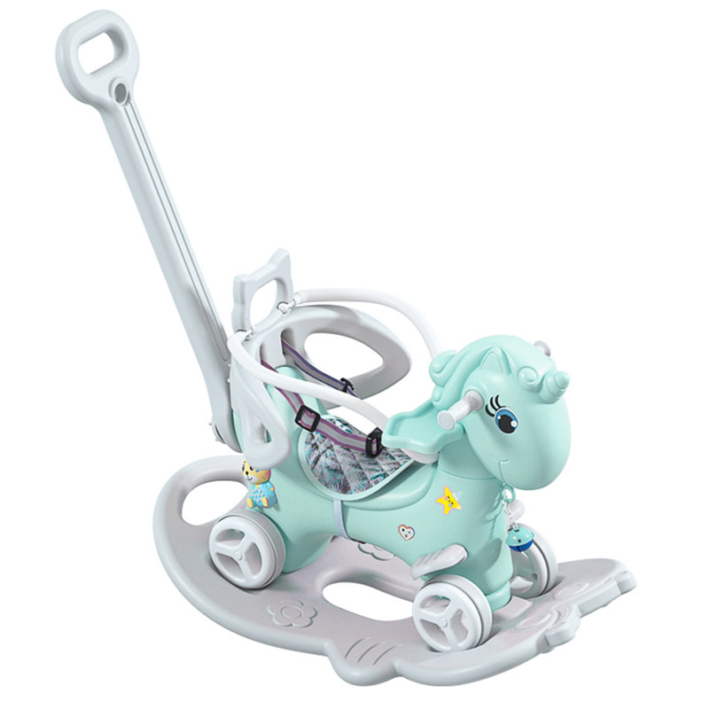 Rocking Outdoor Fun - Vélo d'équilibre avec poignée à pousser, et planche en bleu pour planche de jeu, édition