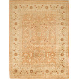 Wool Oriental Area Rug in Bronze/Ivory