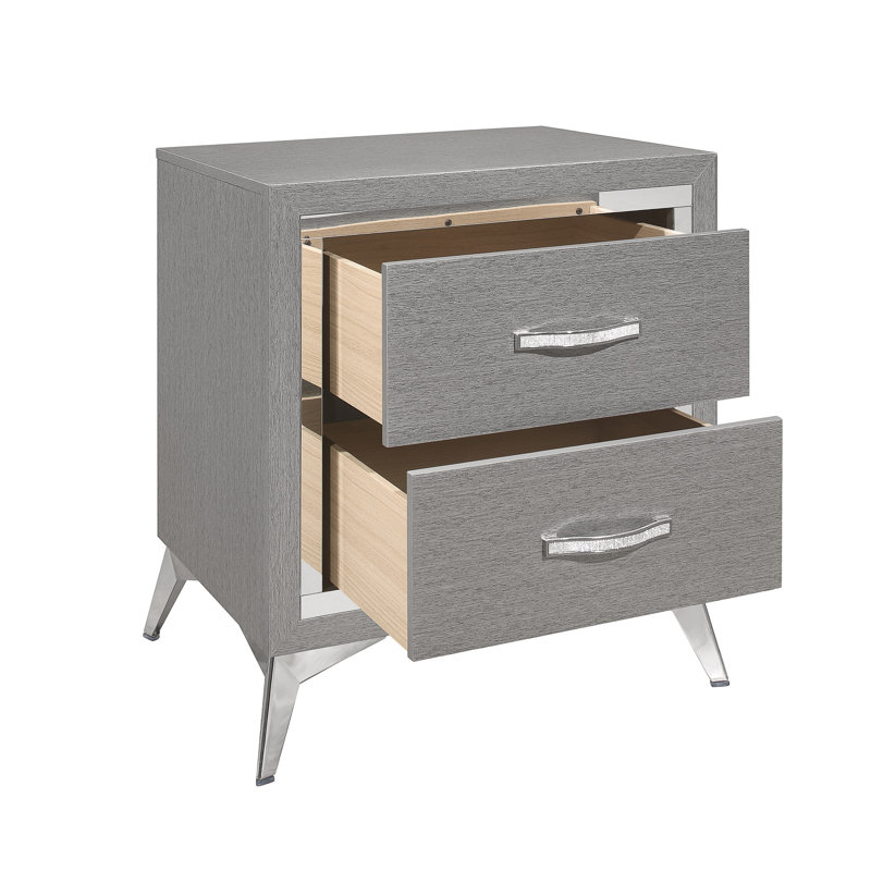 Table de chevet Hoag, Gris / argent