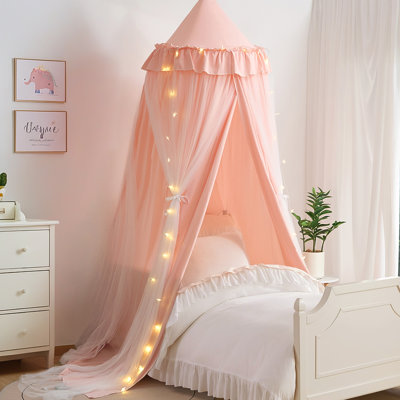 Large Bed Canopy with Star Lights, Double Layer Canopy for Bed,  Canopy Bed Curtain