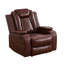 Serene Reddish Vegan Leather 3-Piece Power Recliner Living Room Sofa Set With LED Lights, Storage Console & USB Charging