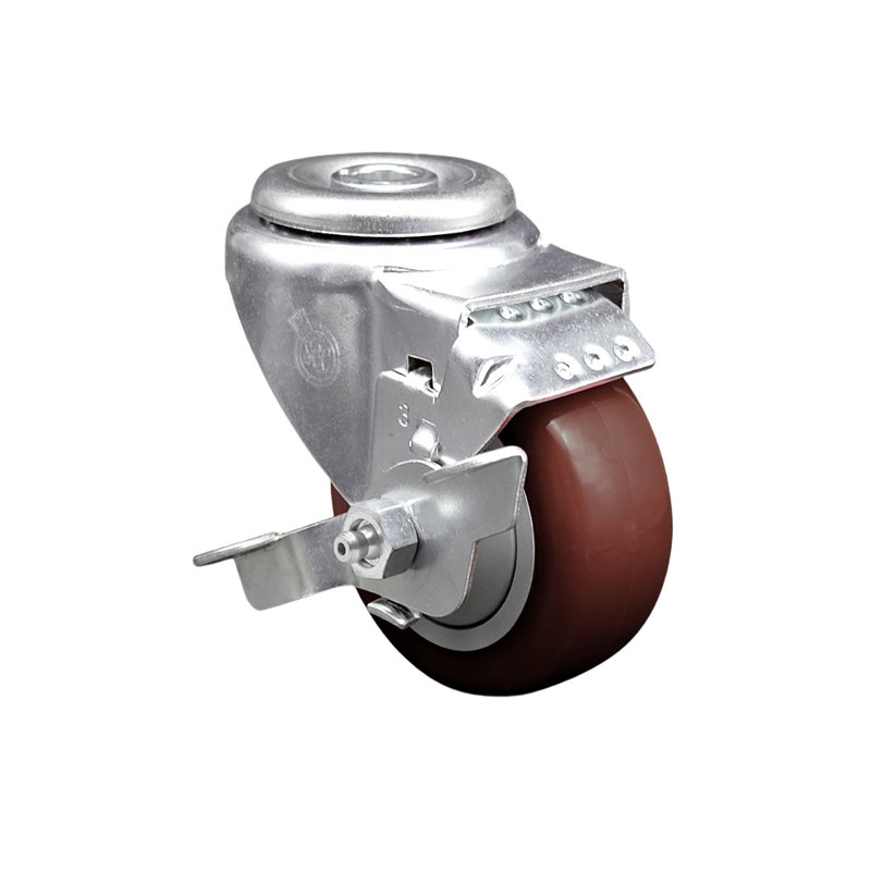 4-Piece Polyurethane Caster Set, Maroon