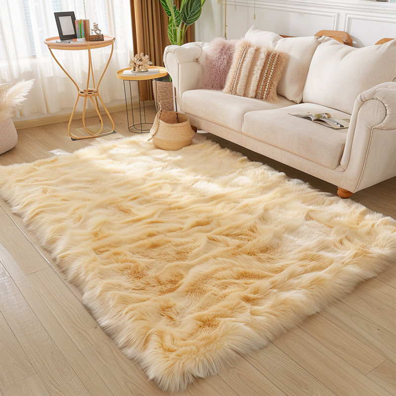 Faux Sheepskin Indoor Rug, Rectangle 8' x 10'