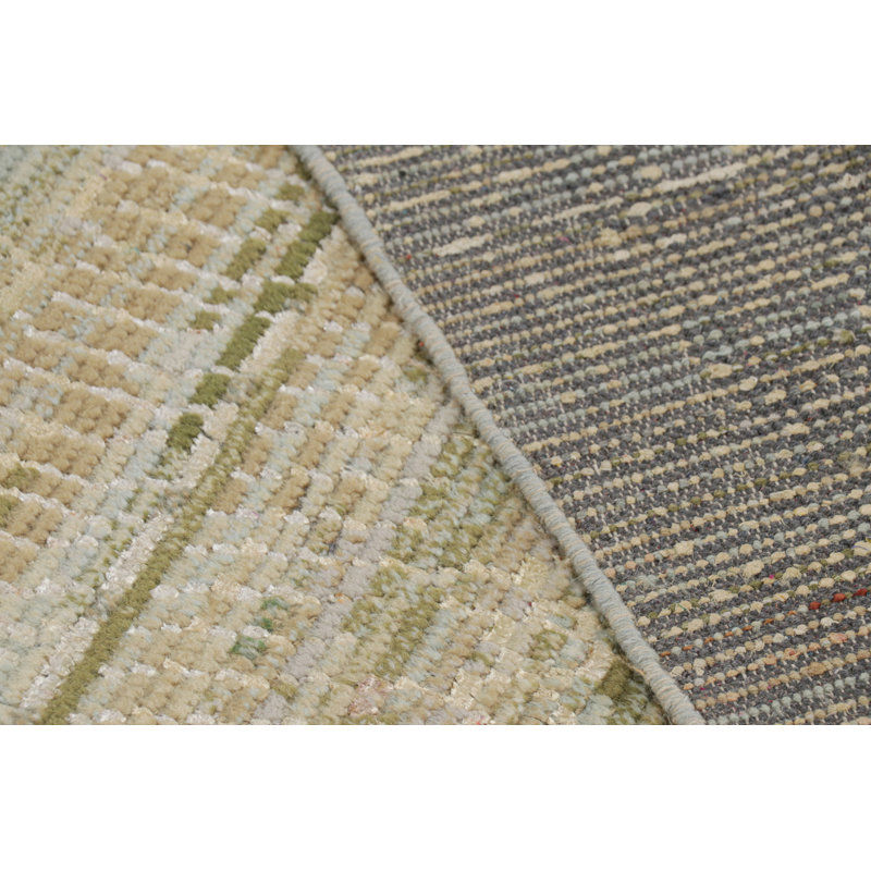 Rug & Kilim’S Contemporary Rug With Polychromatic Stripes And Geometric Patterns