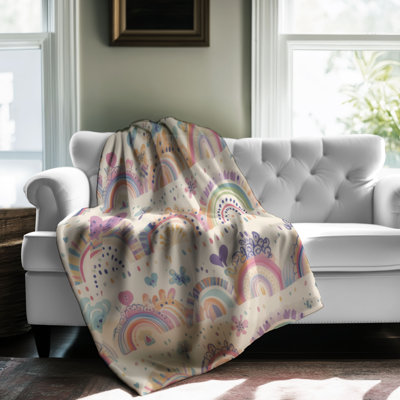 Lignes colorées - couverture en sherpa de qualité supérieure 1 pièce