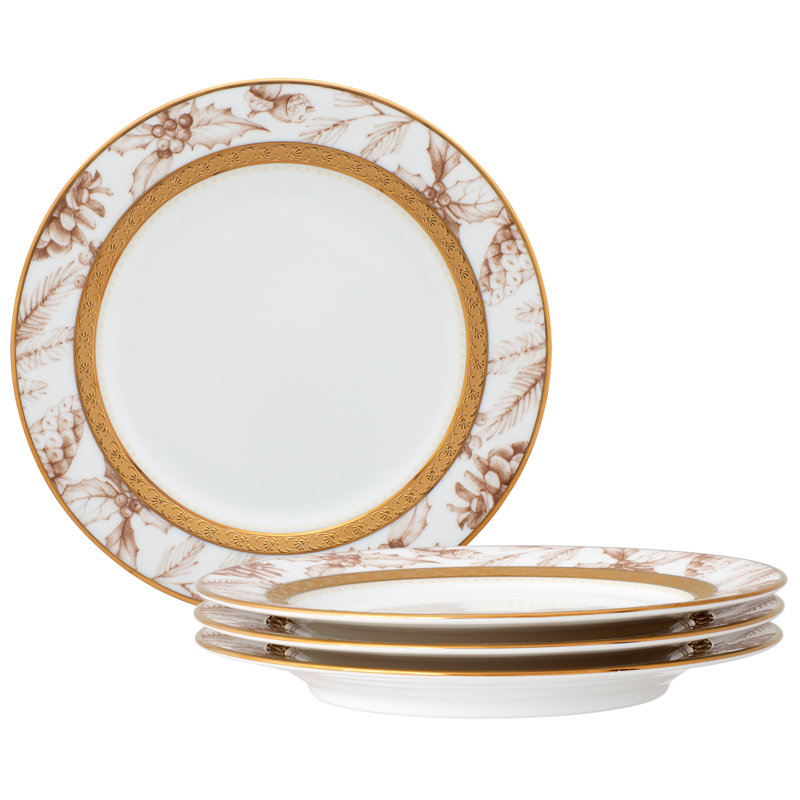 Noritake Charlotta Gold Holiday Harvest Appetizer Plates, 6-1/4"