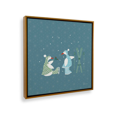 «Ducks in the Snow VII» par Yvette St. Amant, reproduction d'art sur toile