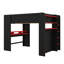 Lit superposé double avec bureau à hauteur réglable, avec garde-robe et éclairage RVB-1419350334