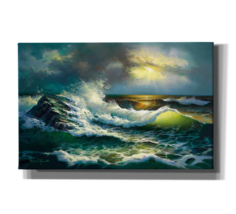 «Ocean Waves» par Diane Romanello, H 26 po x l 40 po x P 1,5 po