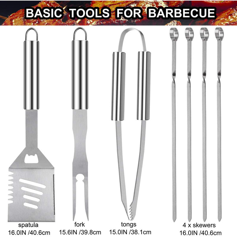 Ensemble d'outils de cuisson en acier inoxydable, Argent argent
