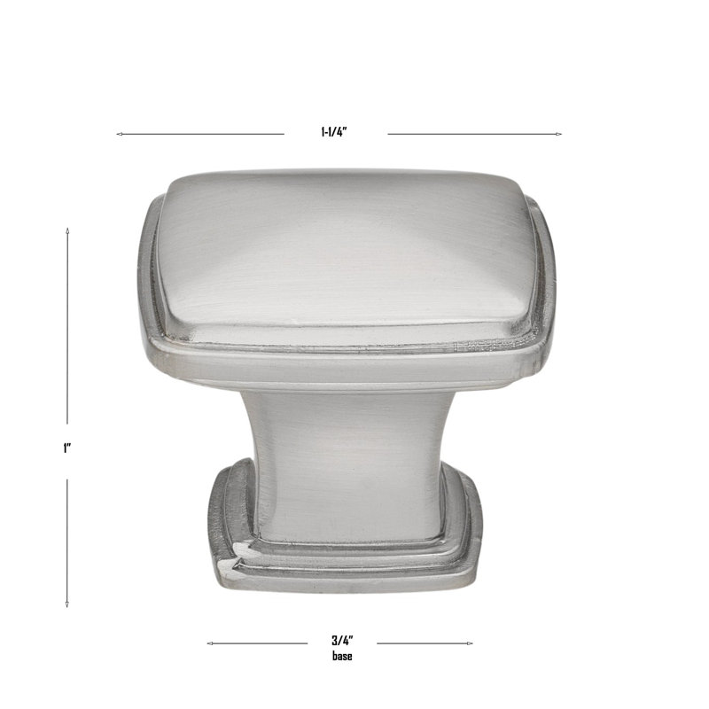 Poignée carrée de 1 1/4 po Deco, Nickel satiné