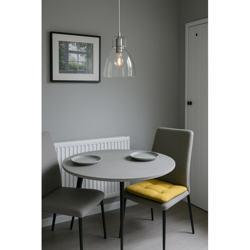 Geissler 1 - Light Silver Clear Glass Dome Suspension Pendant