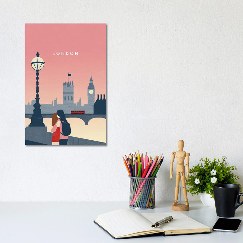 London I 1 Piece Wrapped Canvas Painting, 20.32 cm H x 30.48 cm W