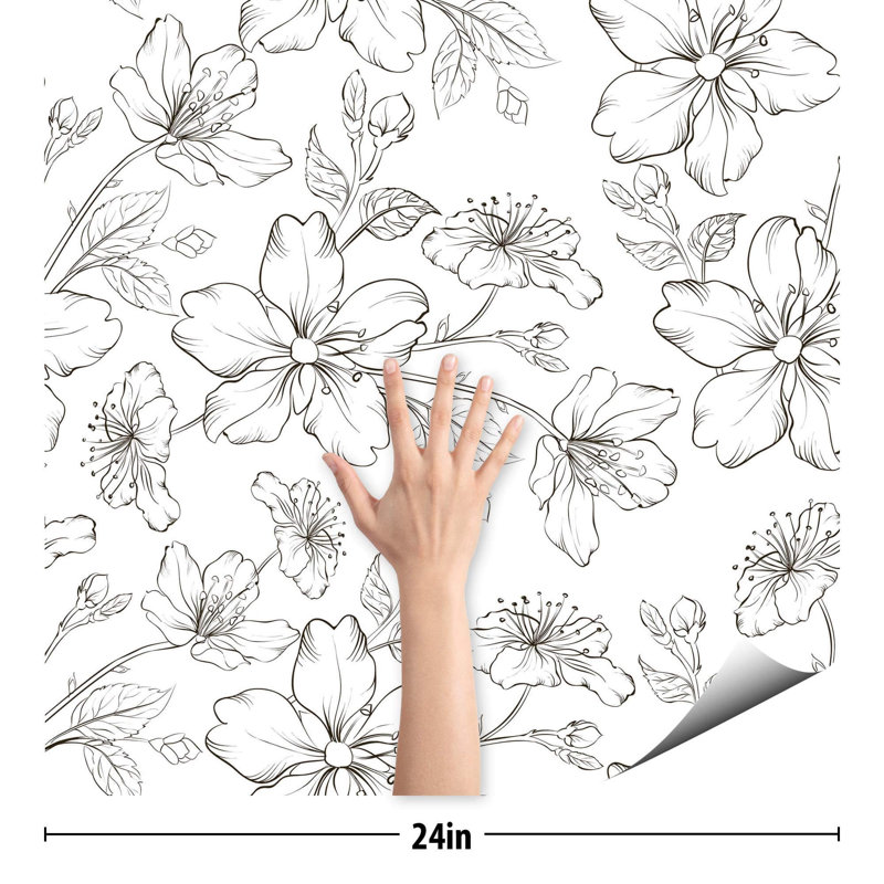 Hewad Peel & Stick Floral Tile, 102" L x 24" W